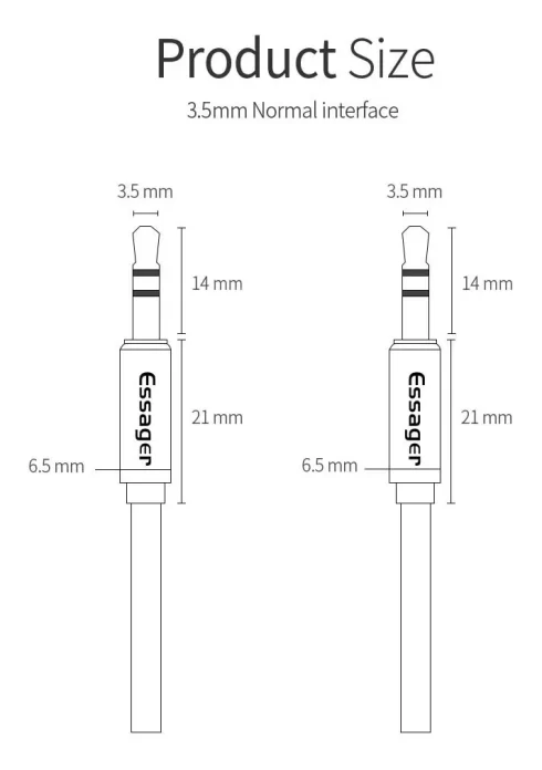 Cable Auxiliar Estéreo Essager Plug A Plug 3.5mm - Image 7