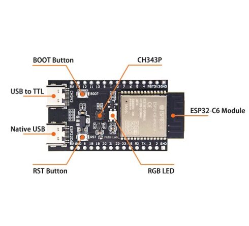 Modulo Wifi-Bluetooth NanoESP32-C6 - Image 3
