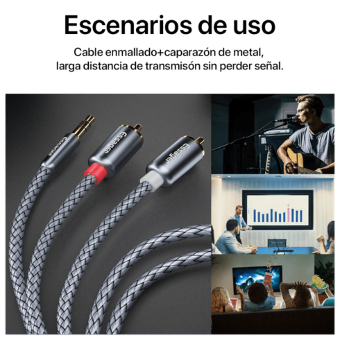 Cable de Audio Estereo Essager 1 Plug 3.5mm a 2 RCA - Image 4